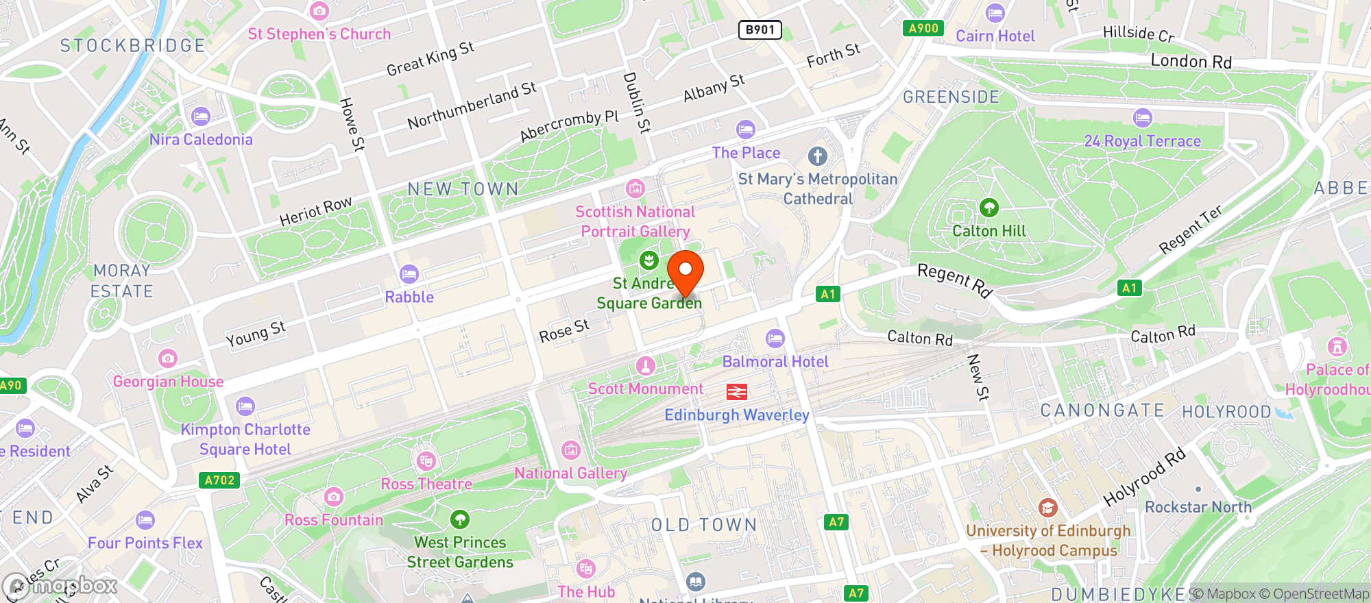 Map showing Wahaca Edinburgh (wahaca)