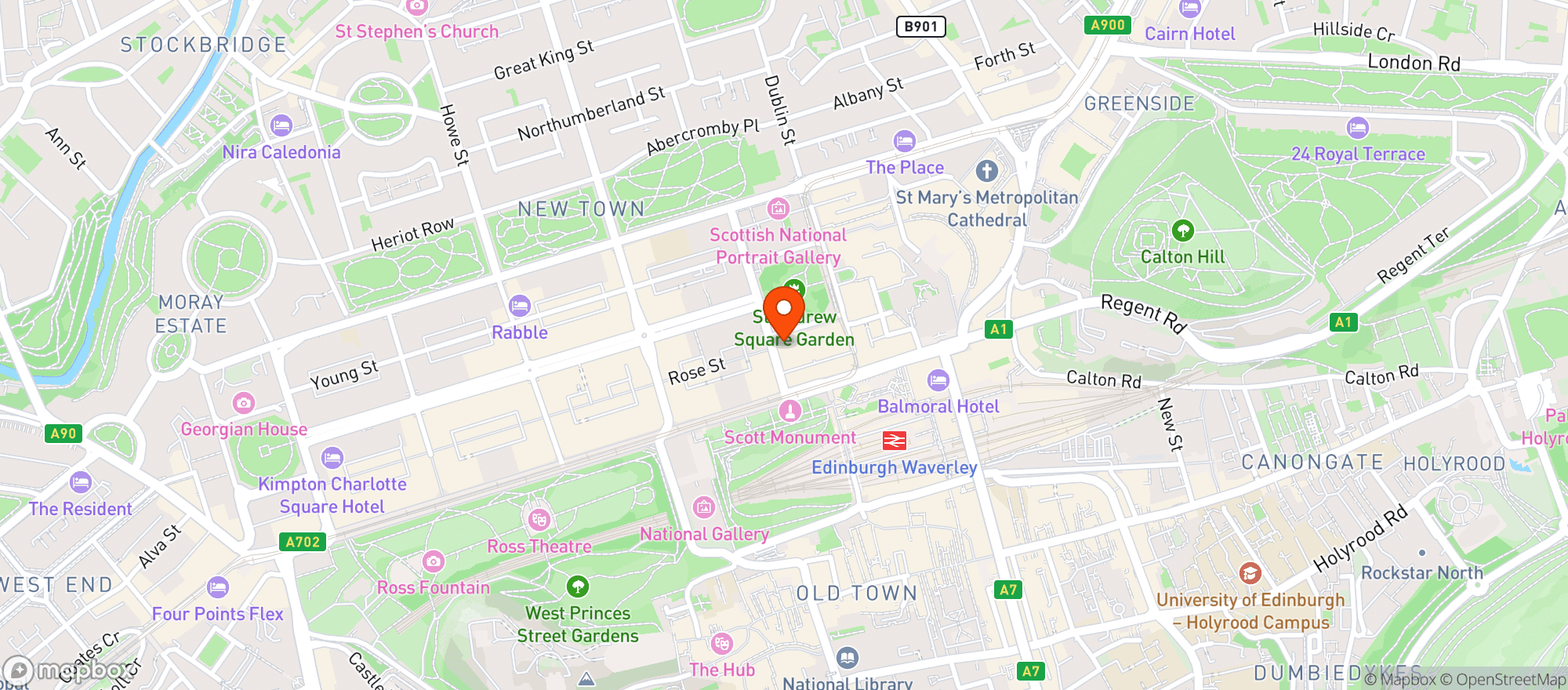 Map showing The Ivy Edinburgh