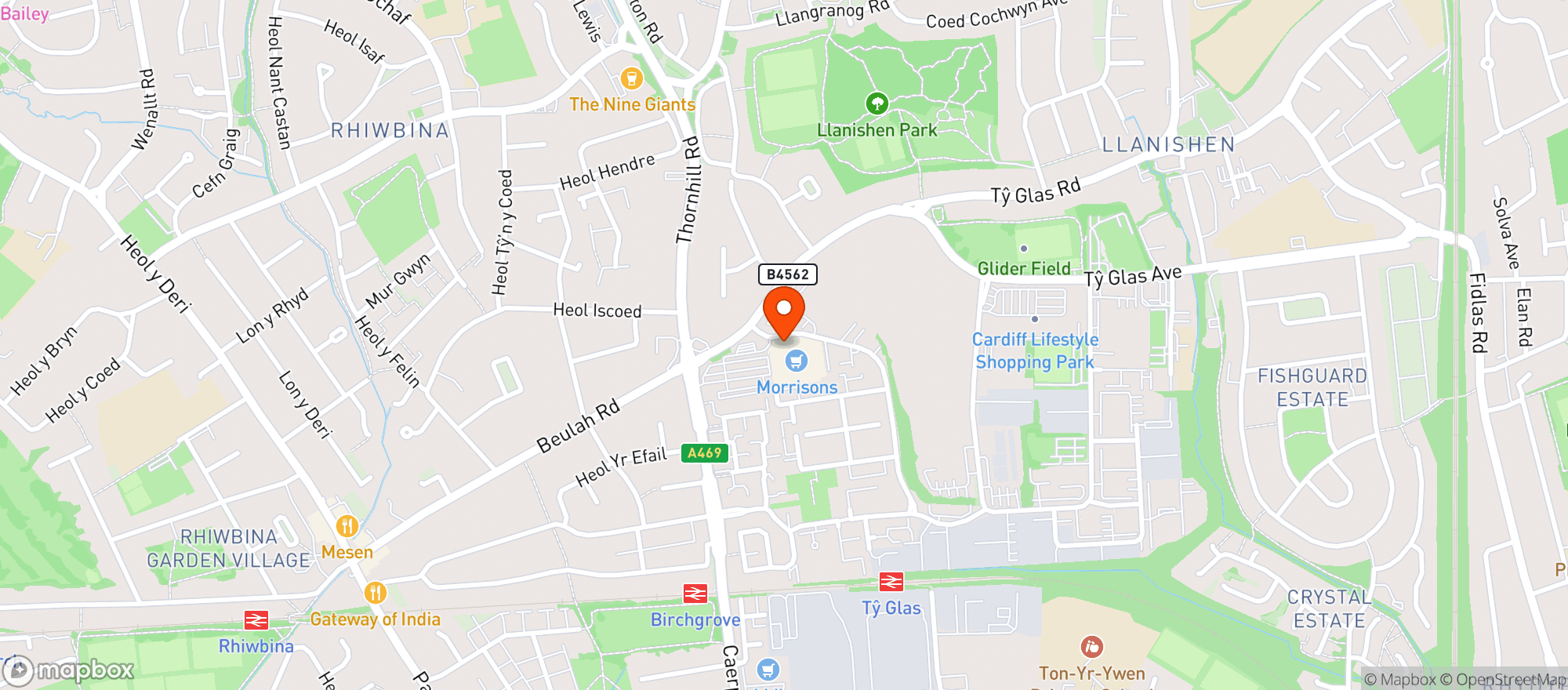 Map showing Morrisons