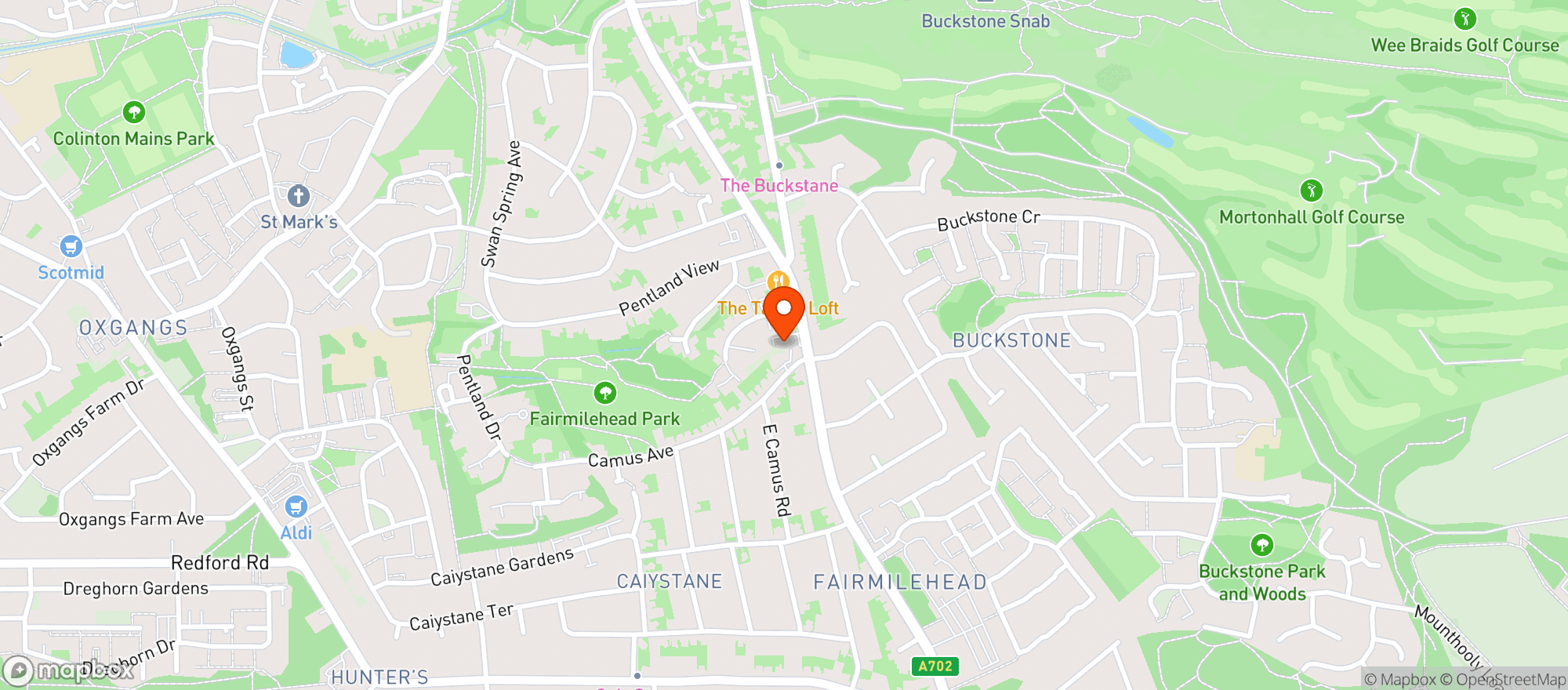 Map showing Majestic Comiston Road