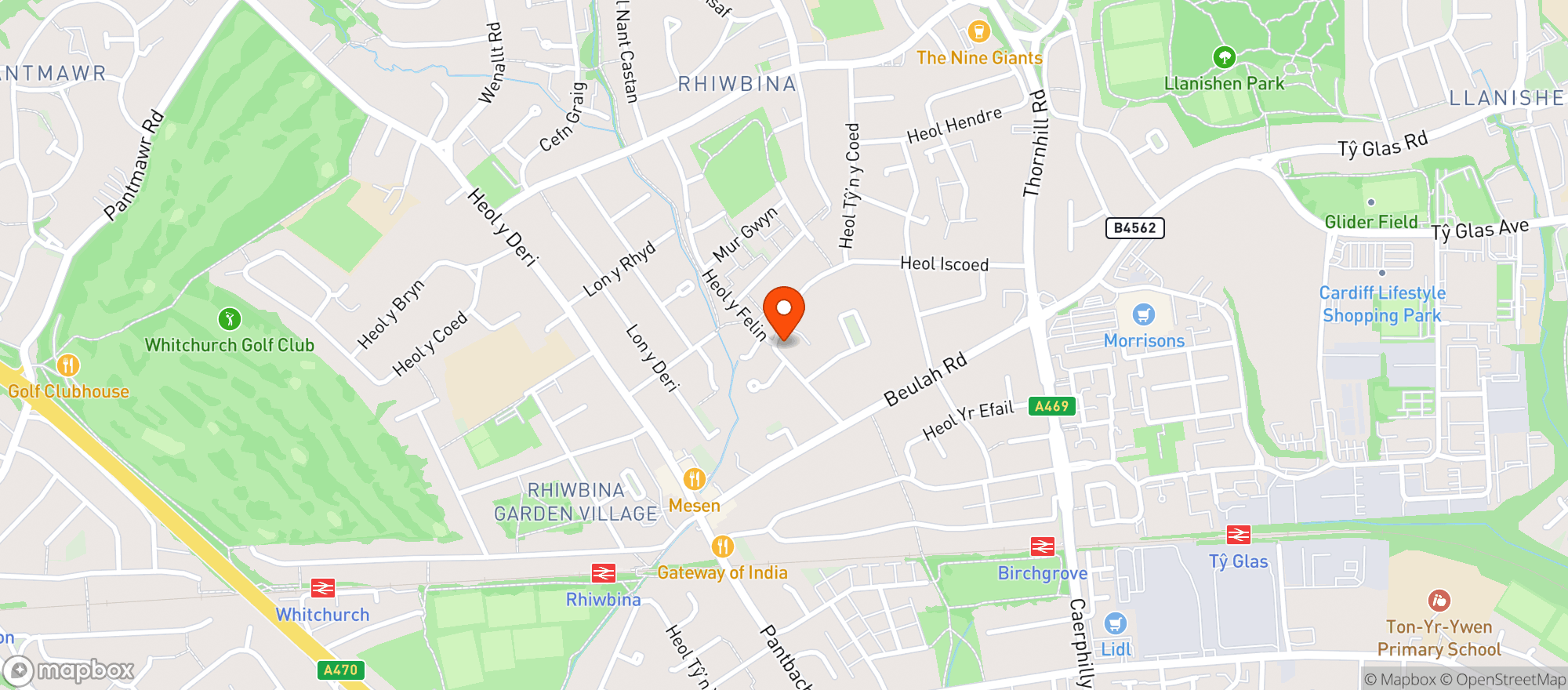 Map showing Butchers Arms