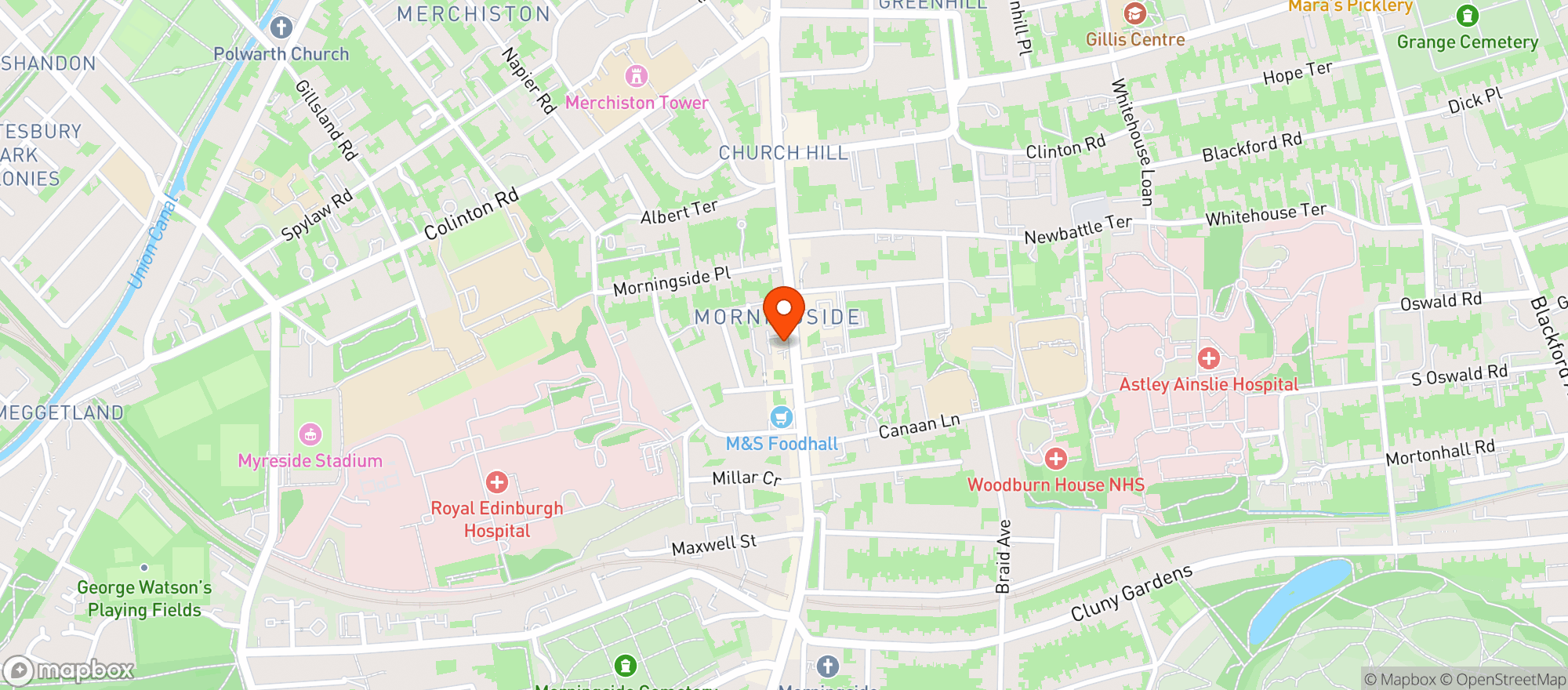 Map showing The Merlin