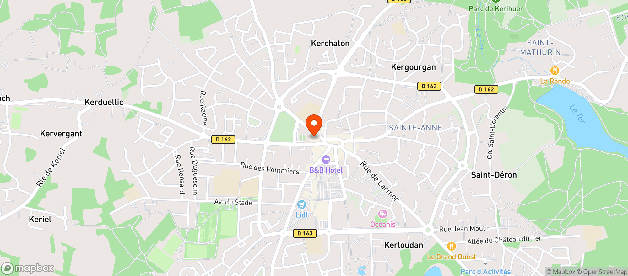 Map showing Les Chais de Ploemeur