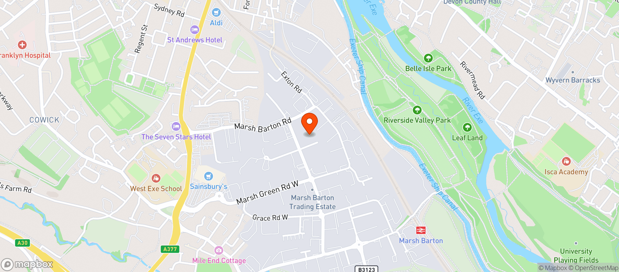 Map showing Majestic Exeter