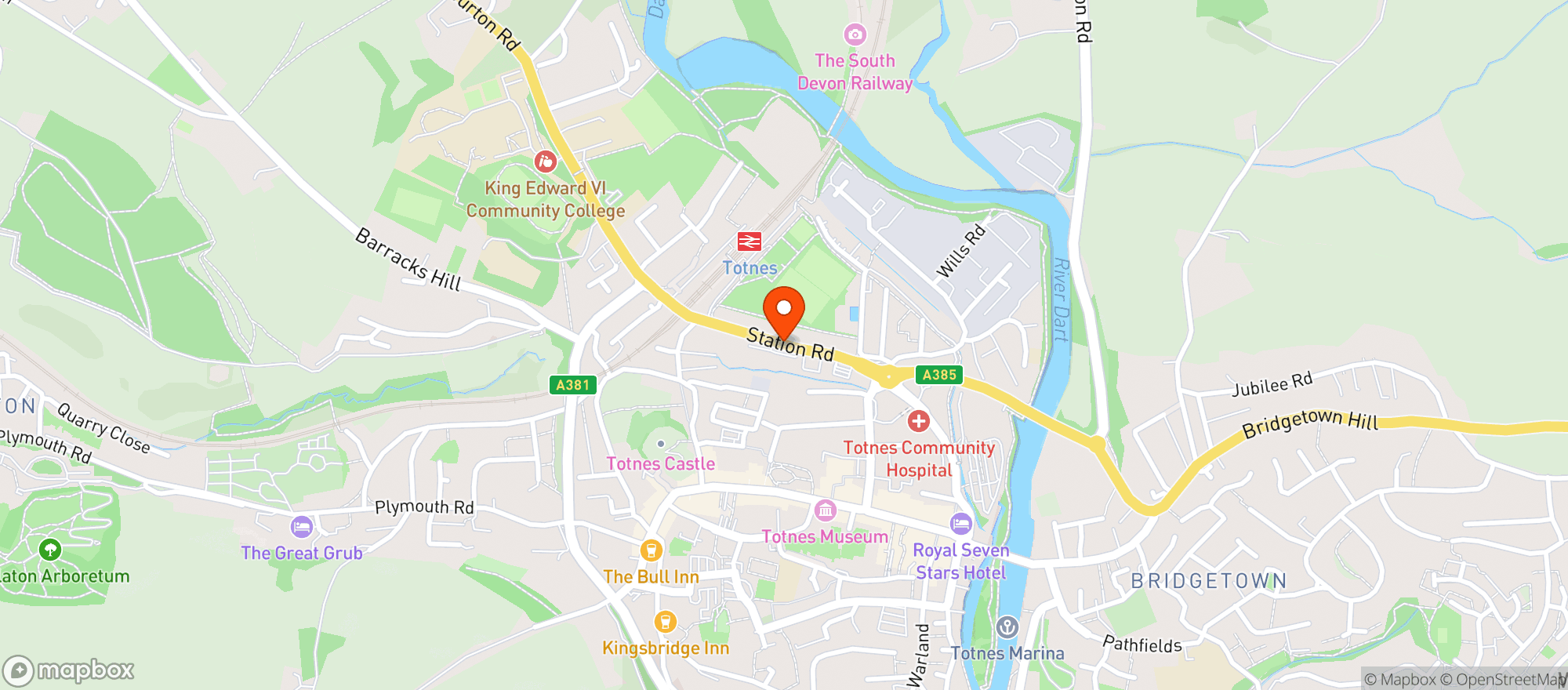 Map showing Majestic Totnes