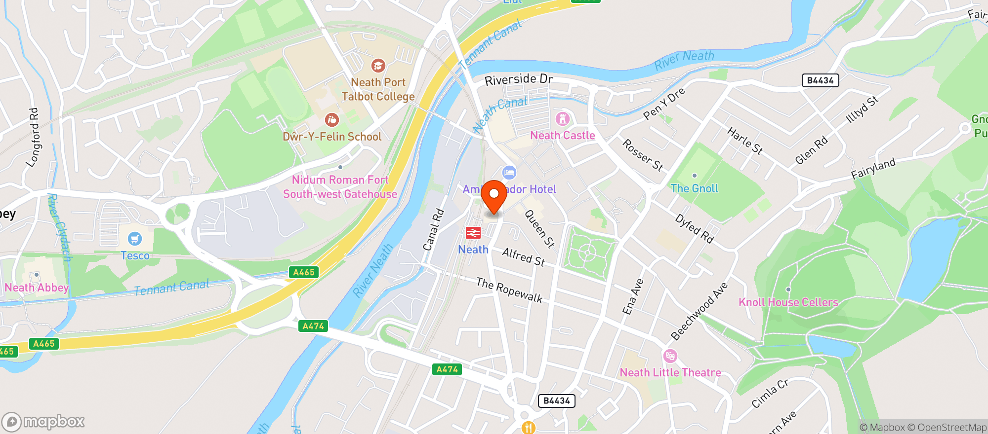 Map showing Neath Delicatessen