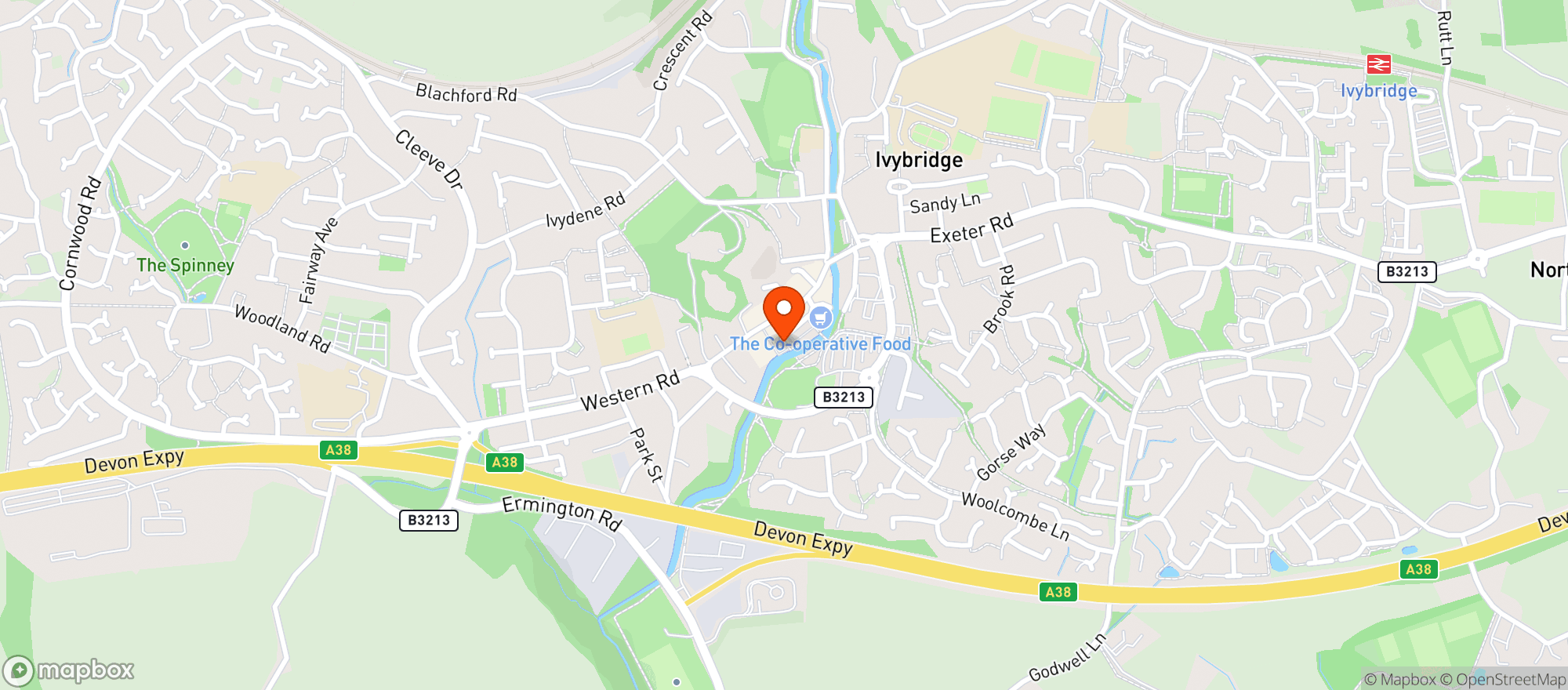 Map showing Ivybridge Brewing Company