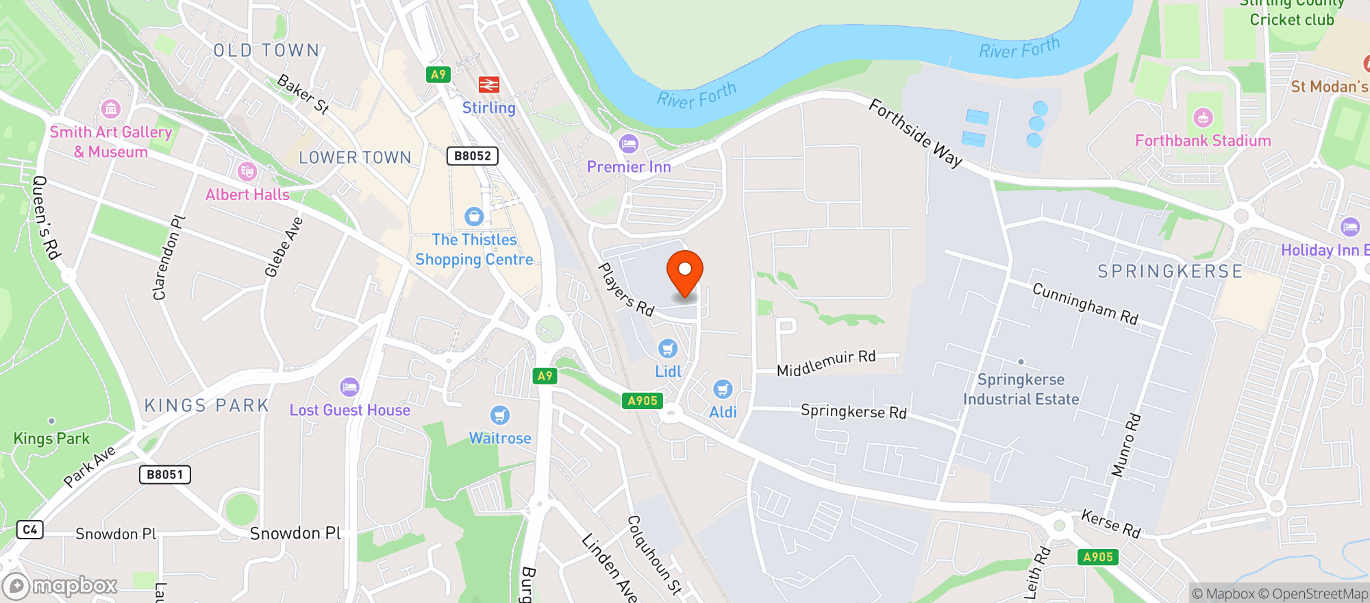 Map showing Majestic Stirling