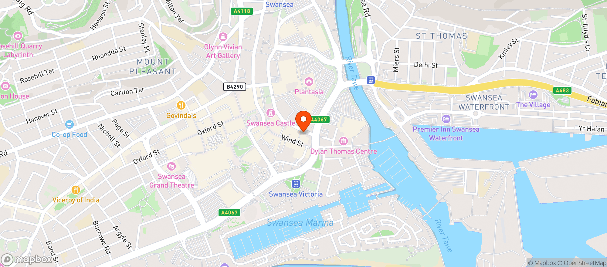 Map showing Founders & Co. Swansea