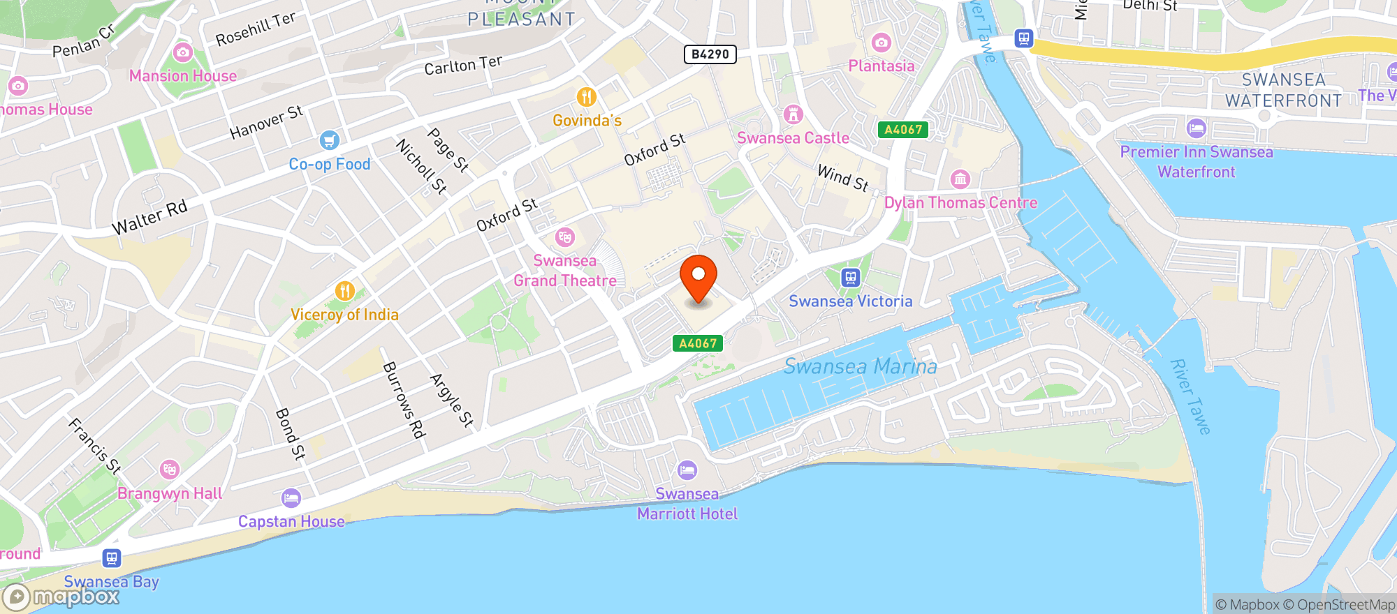Map showing Tesco