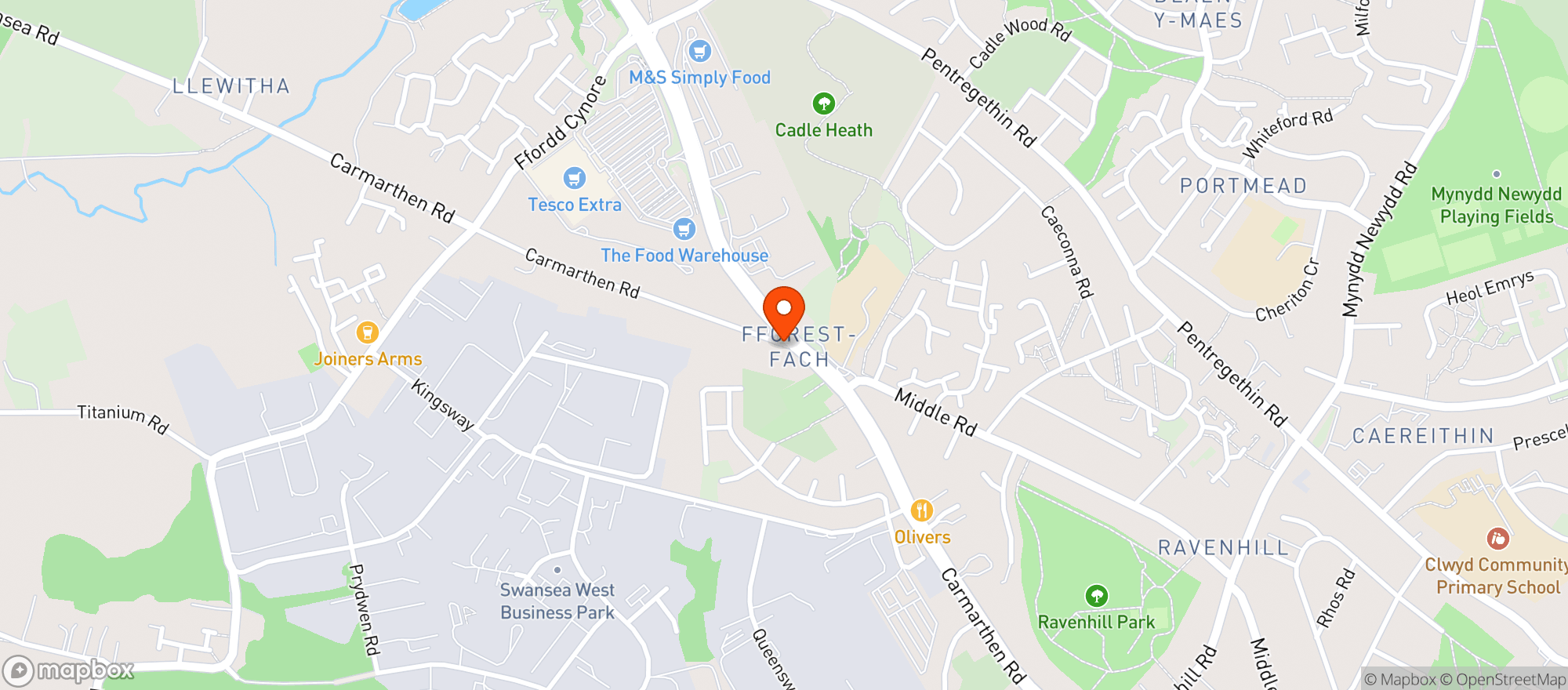 Map showing Majestic Swansea