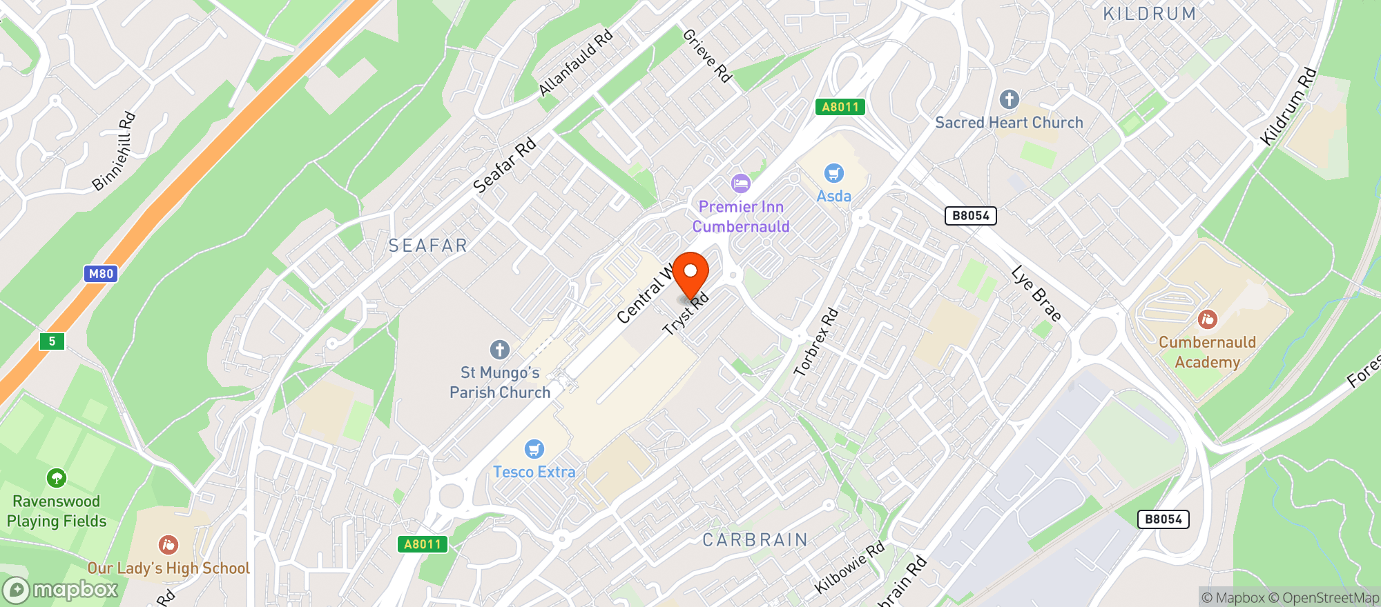Map showing Tesco