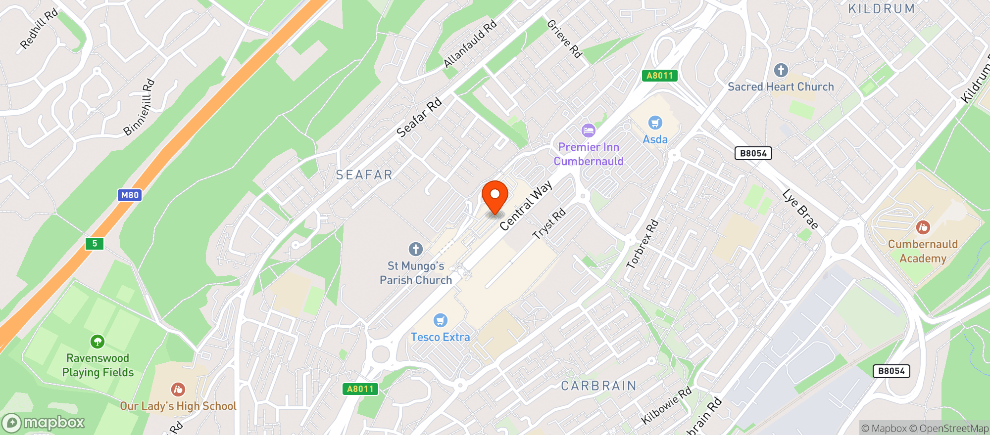 Map showing M&s