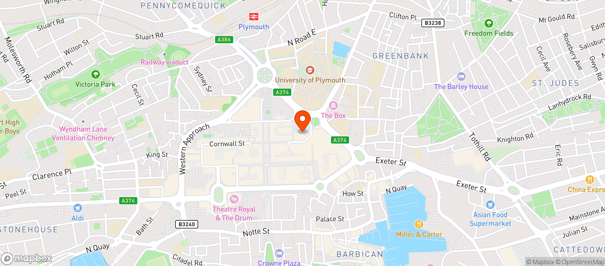 Map showing M&s