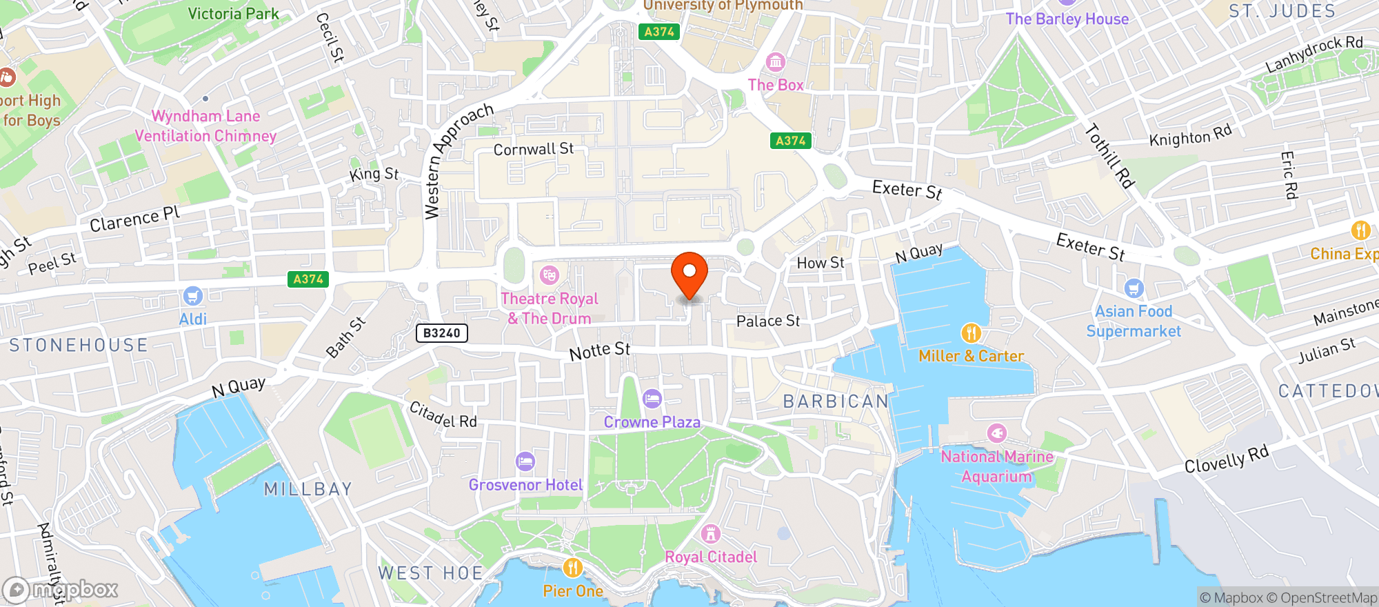 Map showing The Treasury Cafe-bar-restaurant