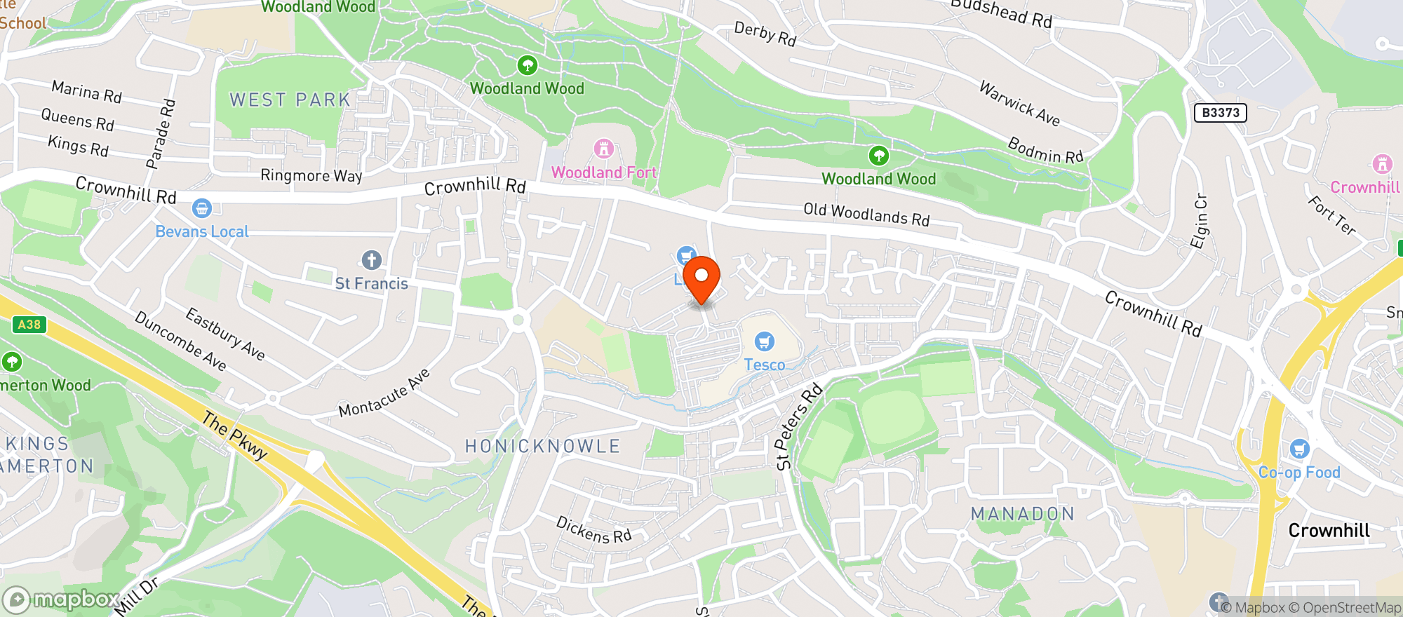 Map showing Tesco