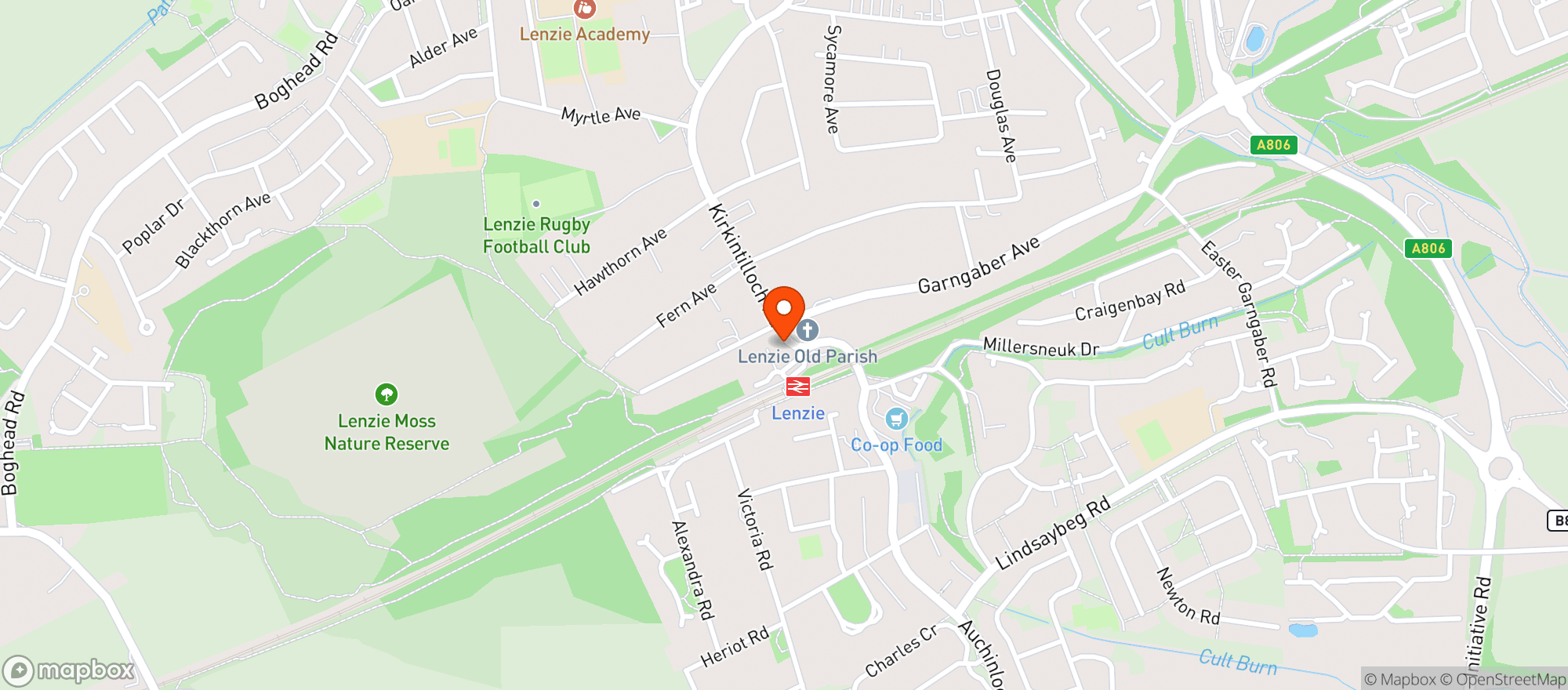 Map showing Billington's Of Lenzie