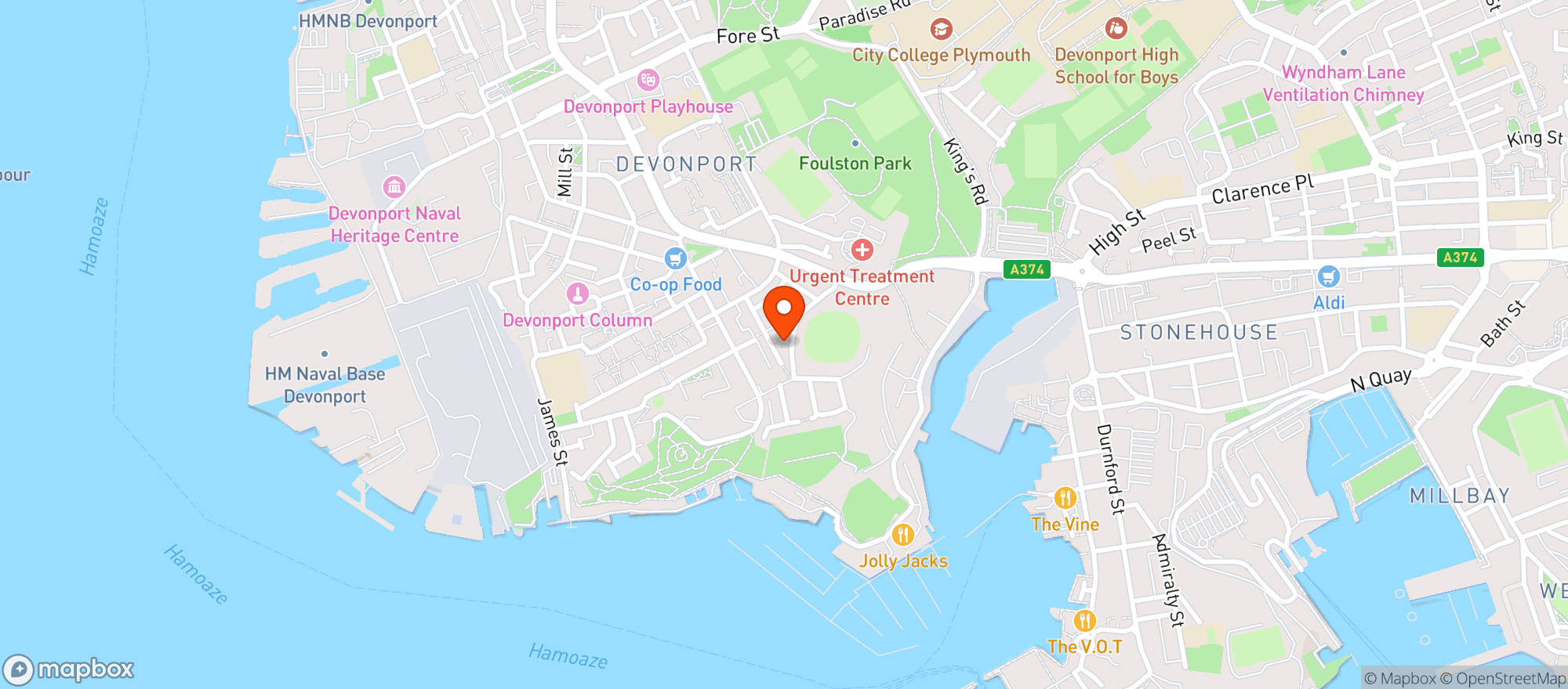 Map showing Tesco