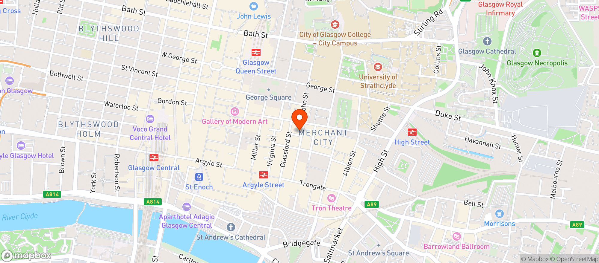 Map showing Doghouse Merchant City