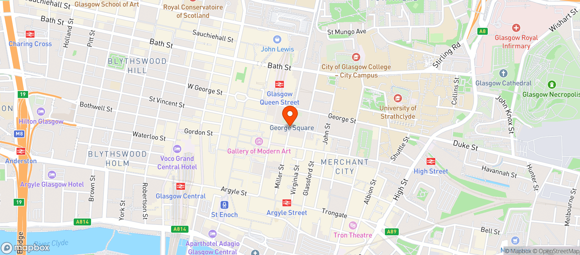 Map showing Browns Glasgow