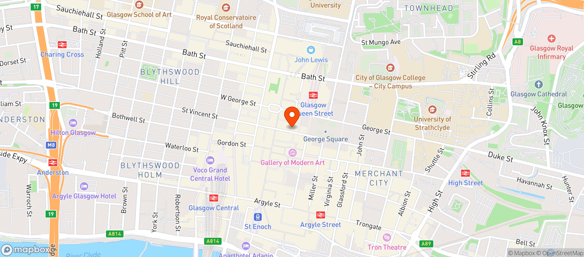 Map showing The Citizen Glasgow