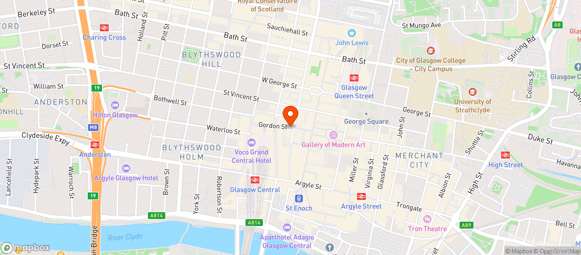 Map showing La Vita Spuntini - Gordon Street