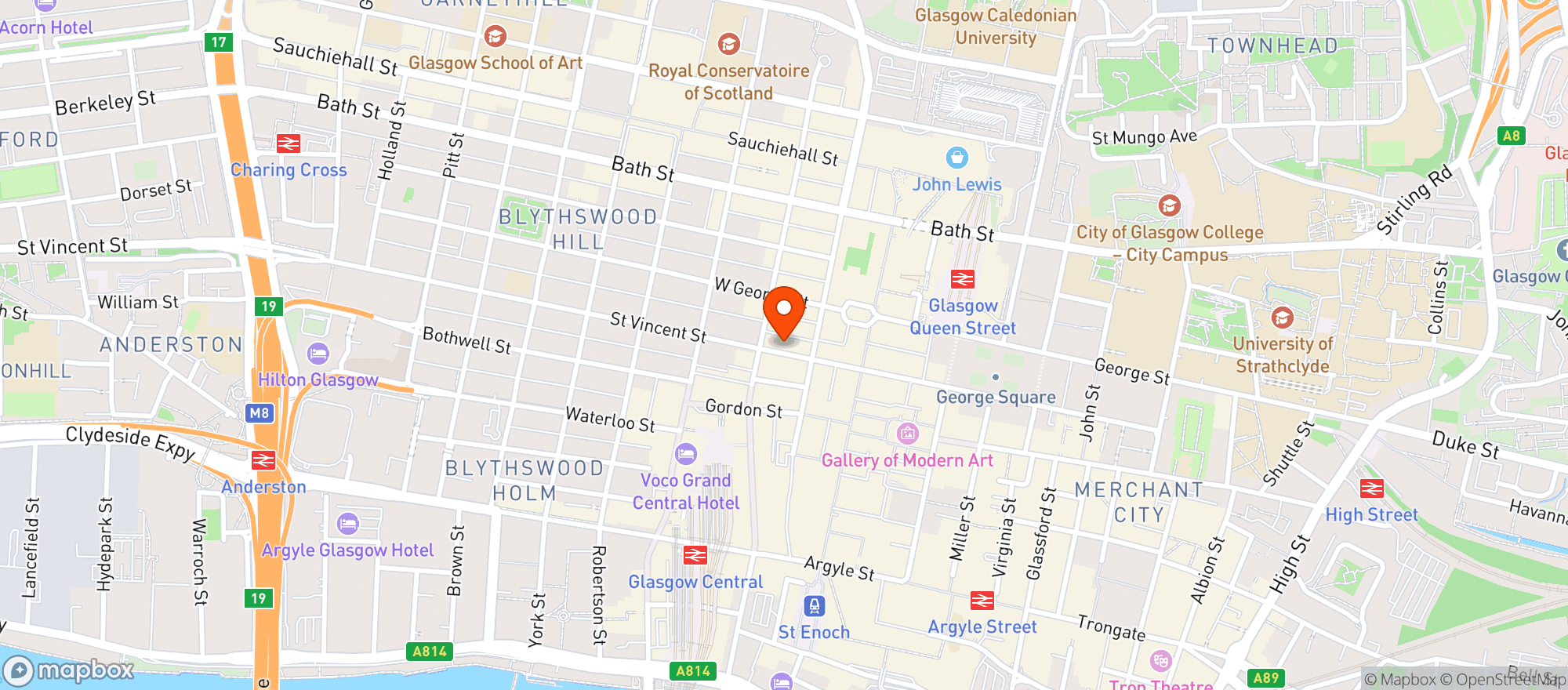 Map showing Pizza Punks