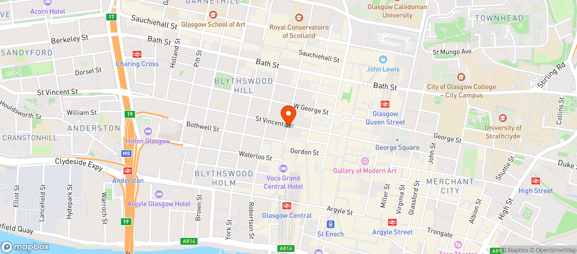 Map showing Molly Malone's (glasgow)