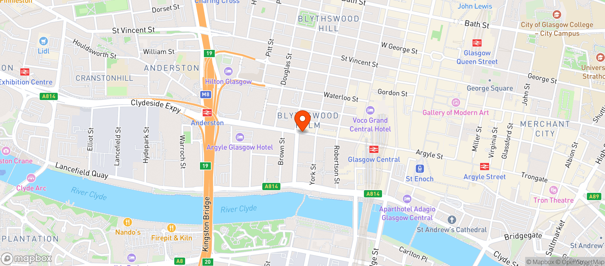 Map showing M&s