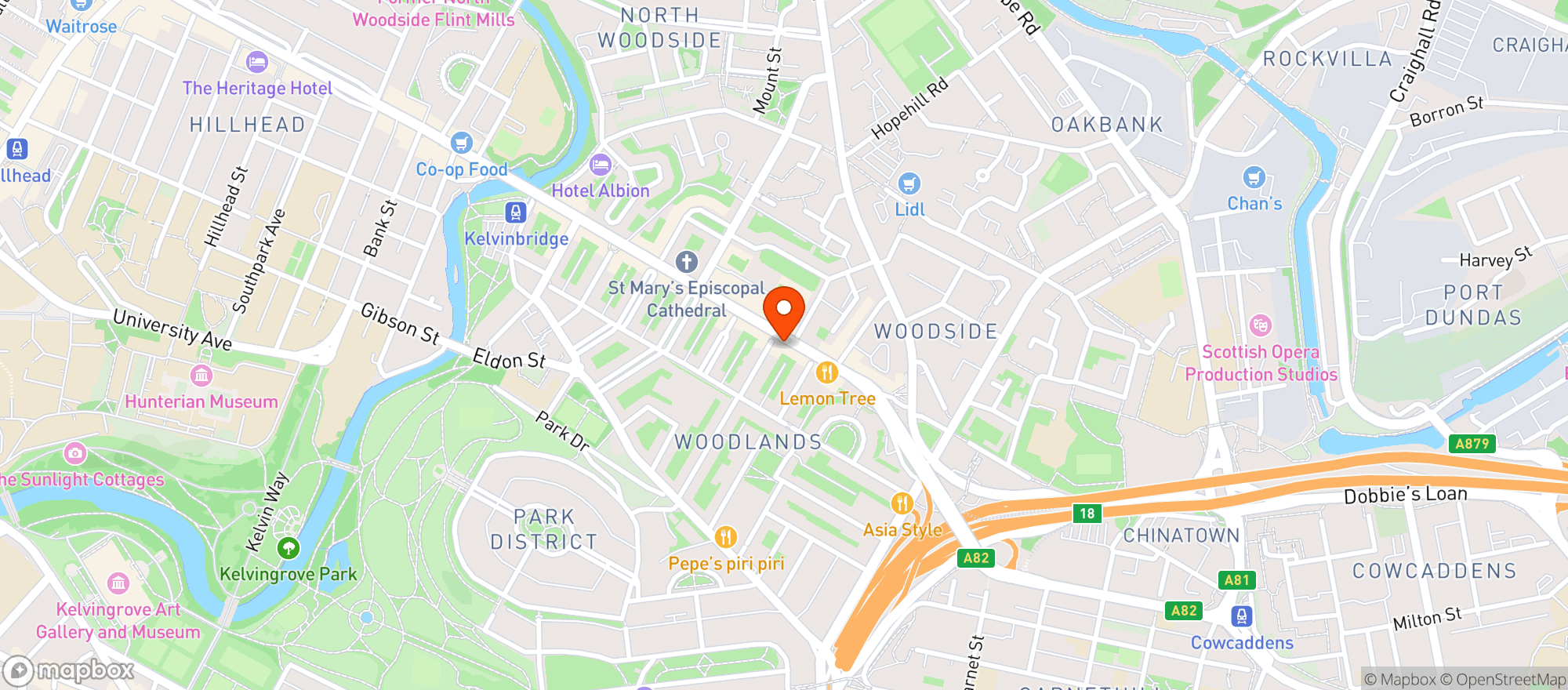 Map showing Hug And Pint