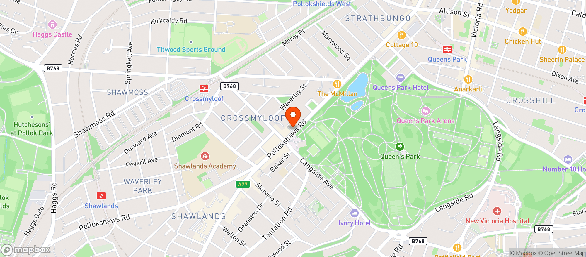Map showing The Glad Café
