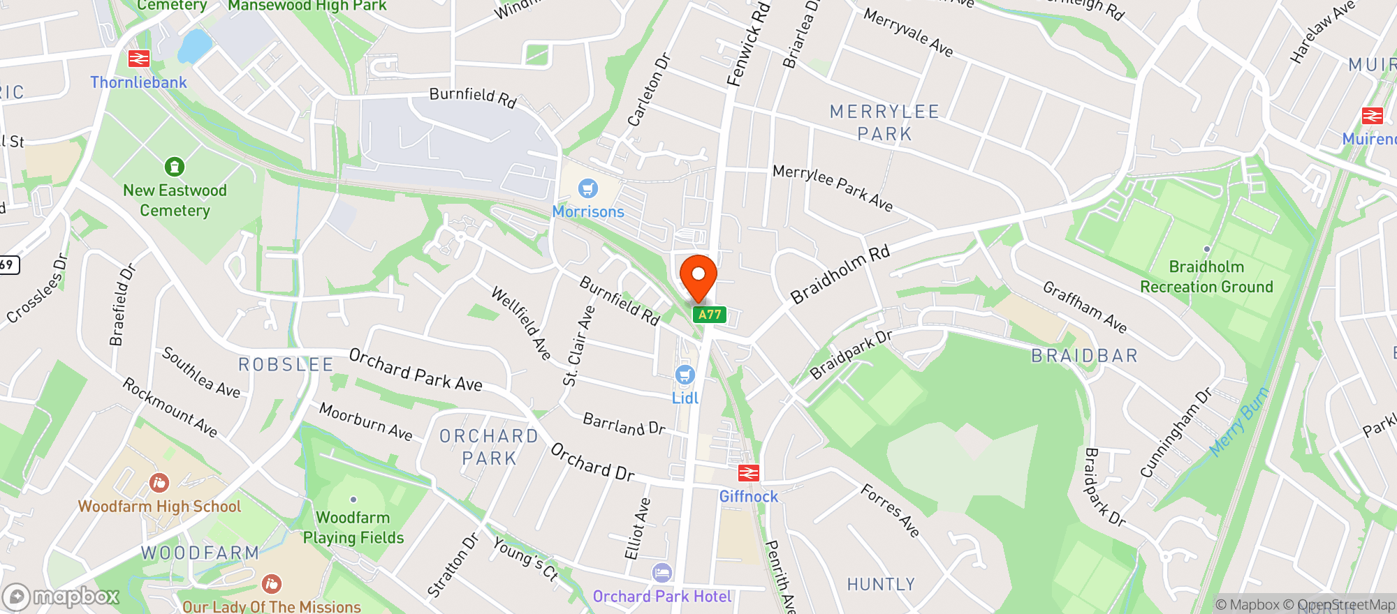Map showing Majestic Giffnock