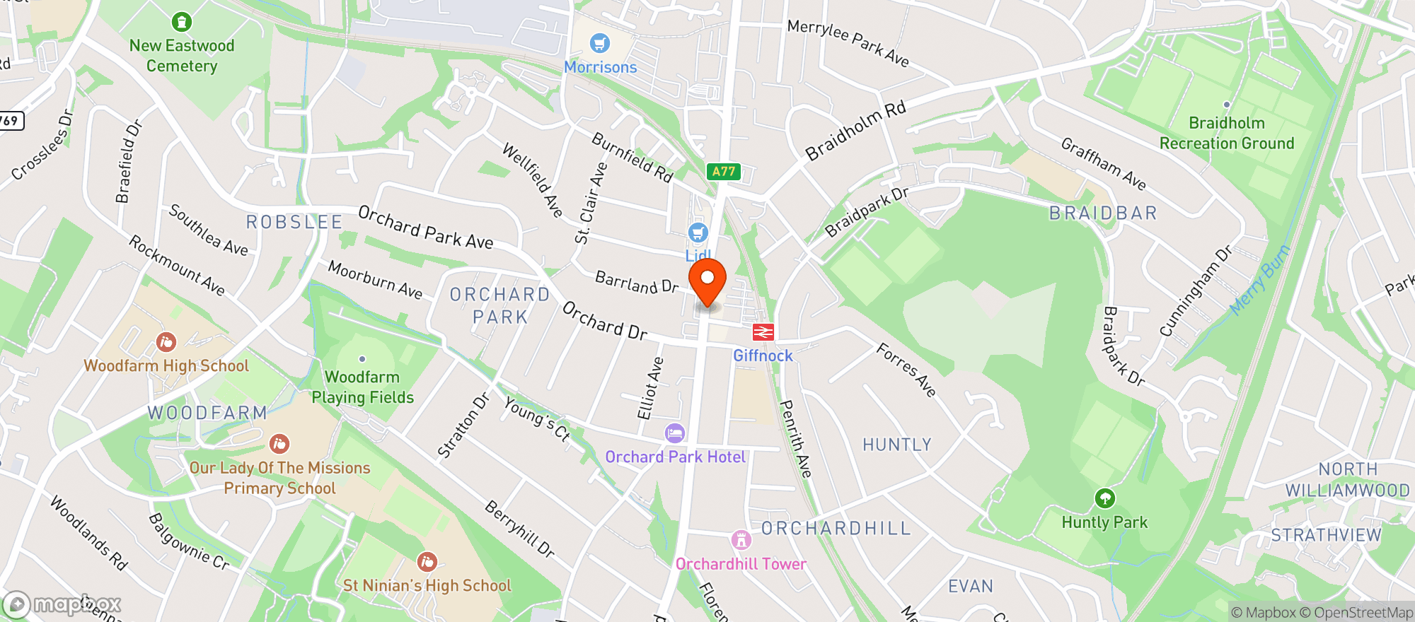 Map showing El Jefe's (Giffnock)
