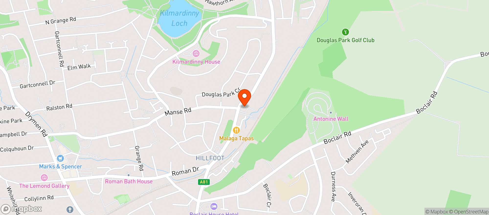 Map showing Majestic Bearsden