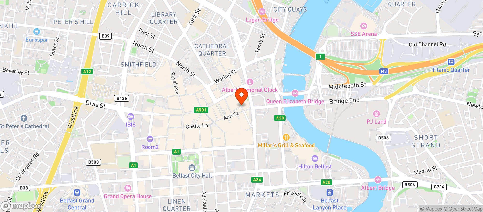 Map showing Muriels Caf Bar