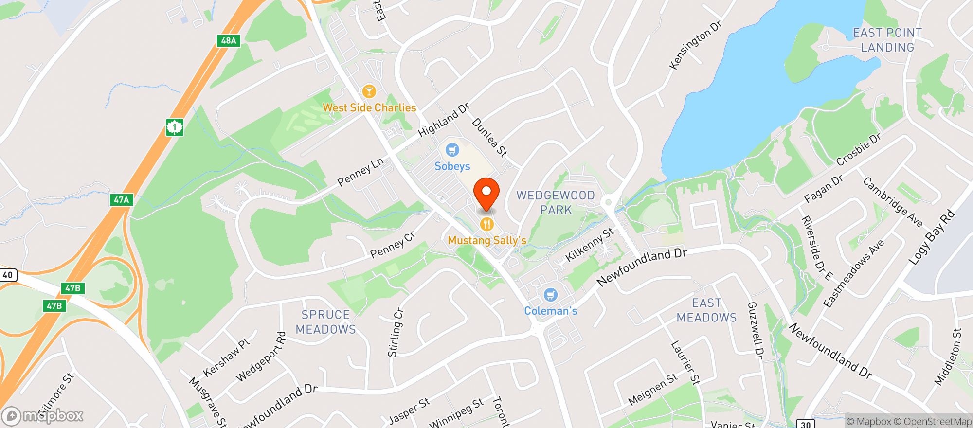 Map showing Sobeys #0320 St. John's