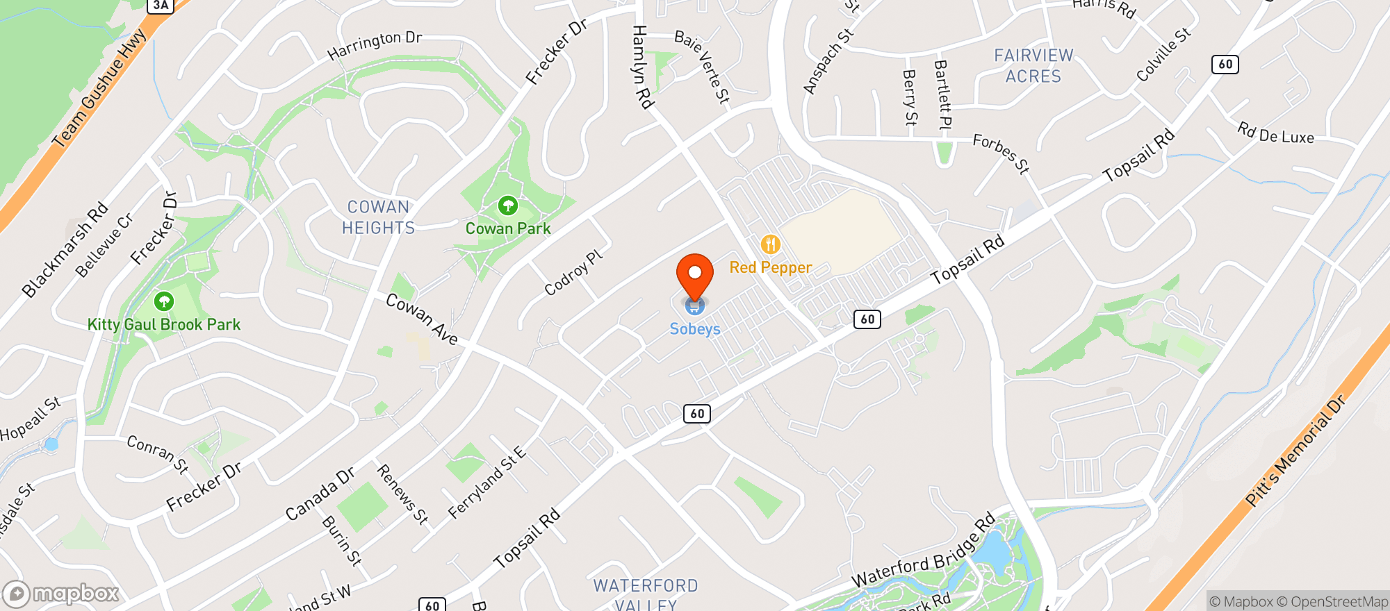 Map showing Sobeys