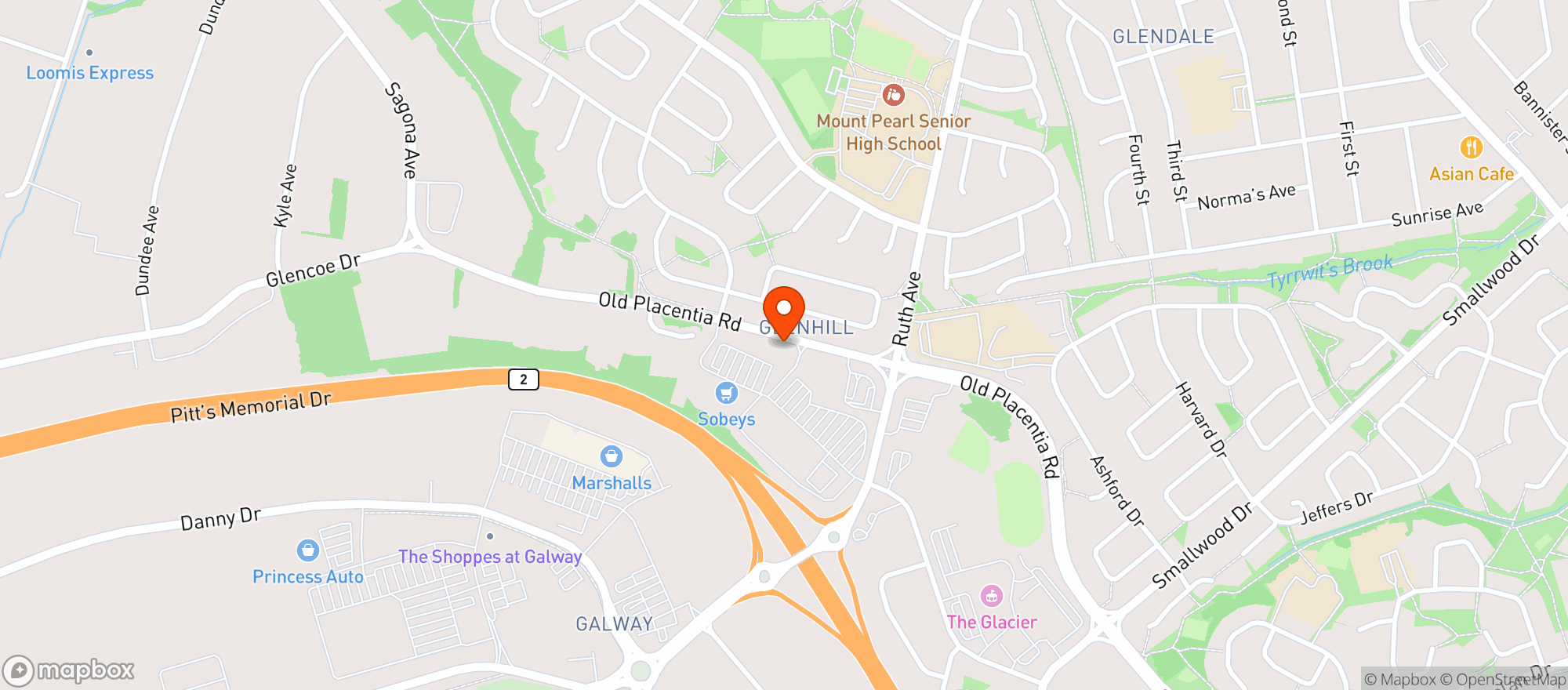 Map showing Sobeys #0855 Mount Pearl
