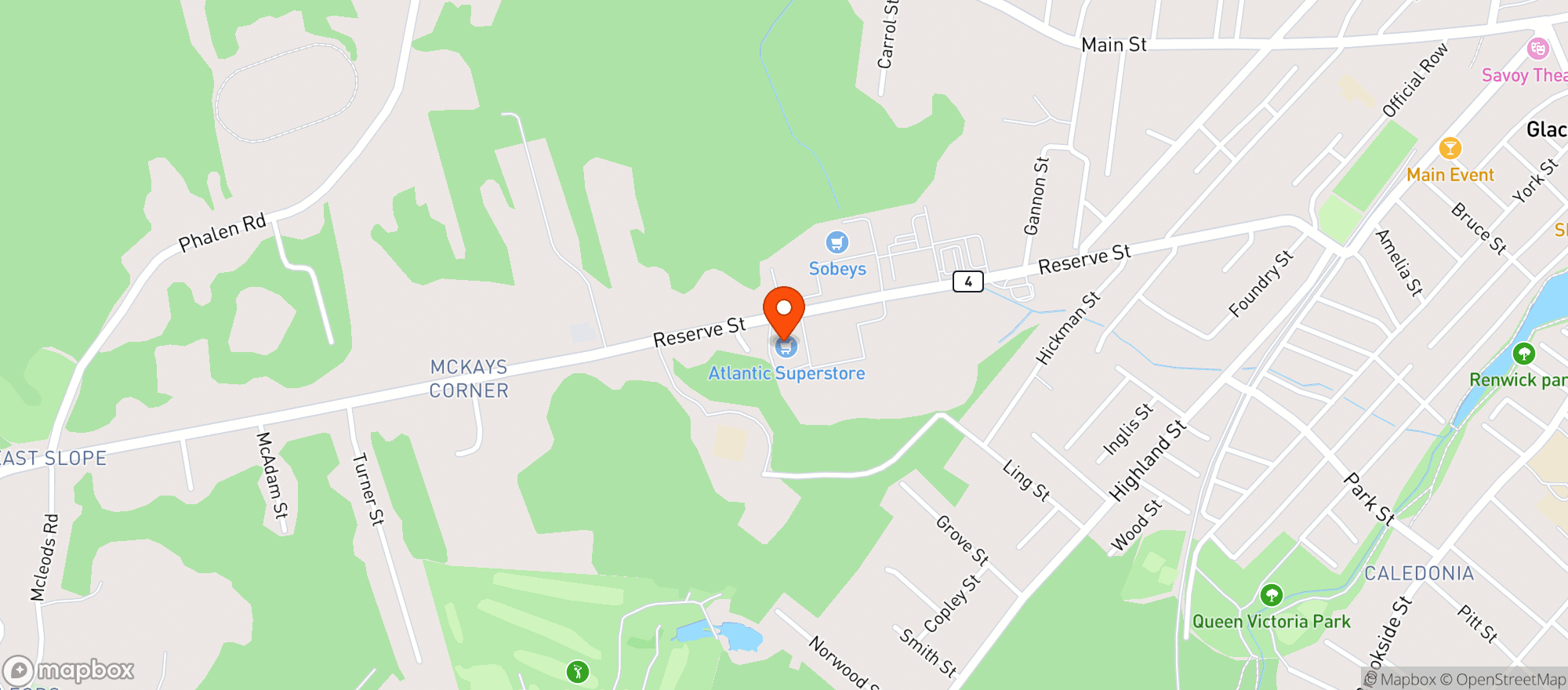 Map showing Atlantic Superstore