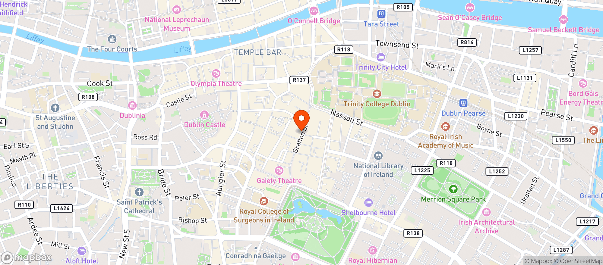 Map showing Brown Thomas