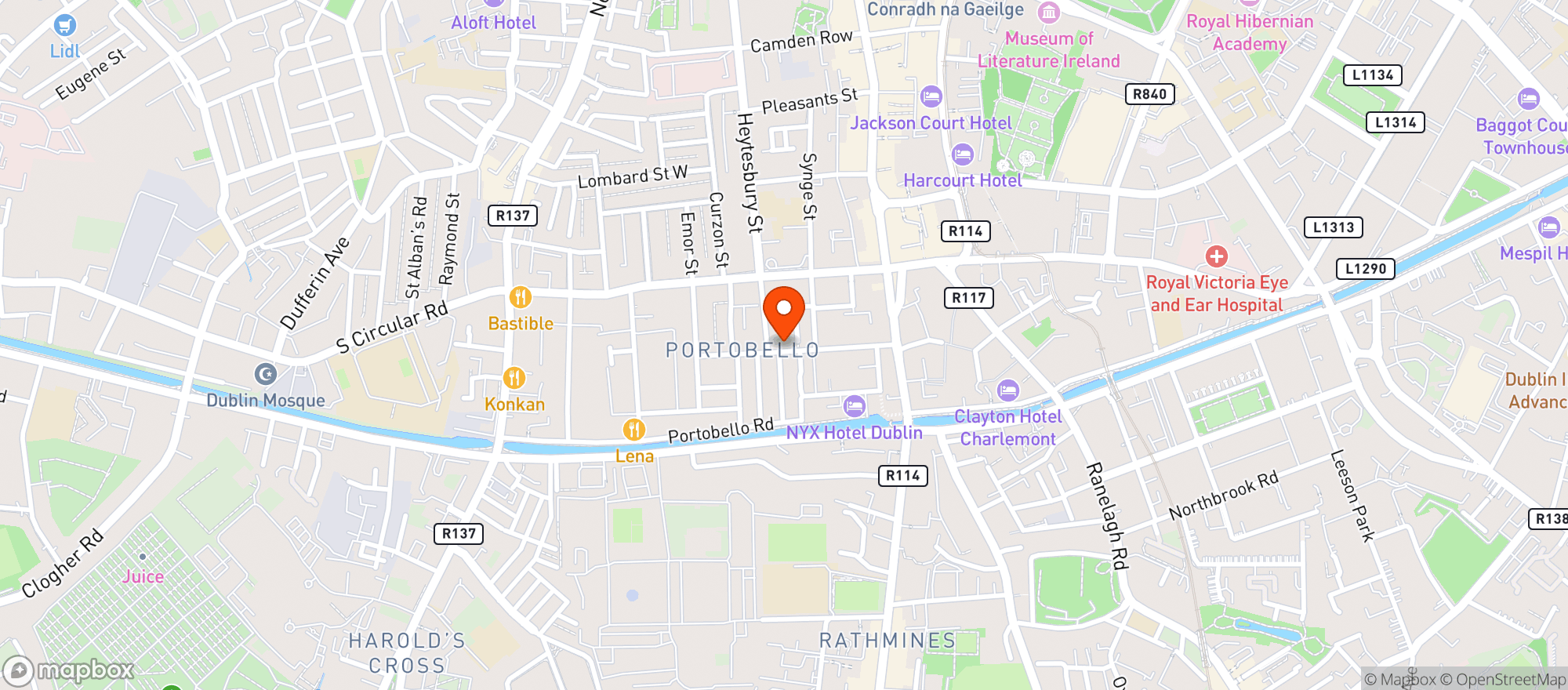 Map showing Lennox Street Grocer