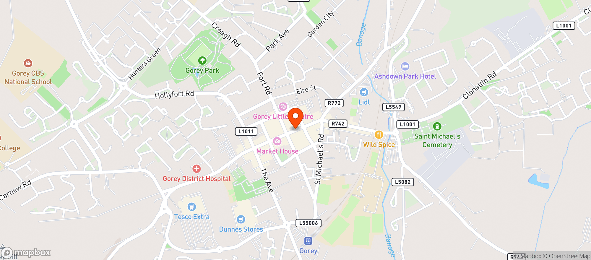 Map showing Dunnes Stores
