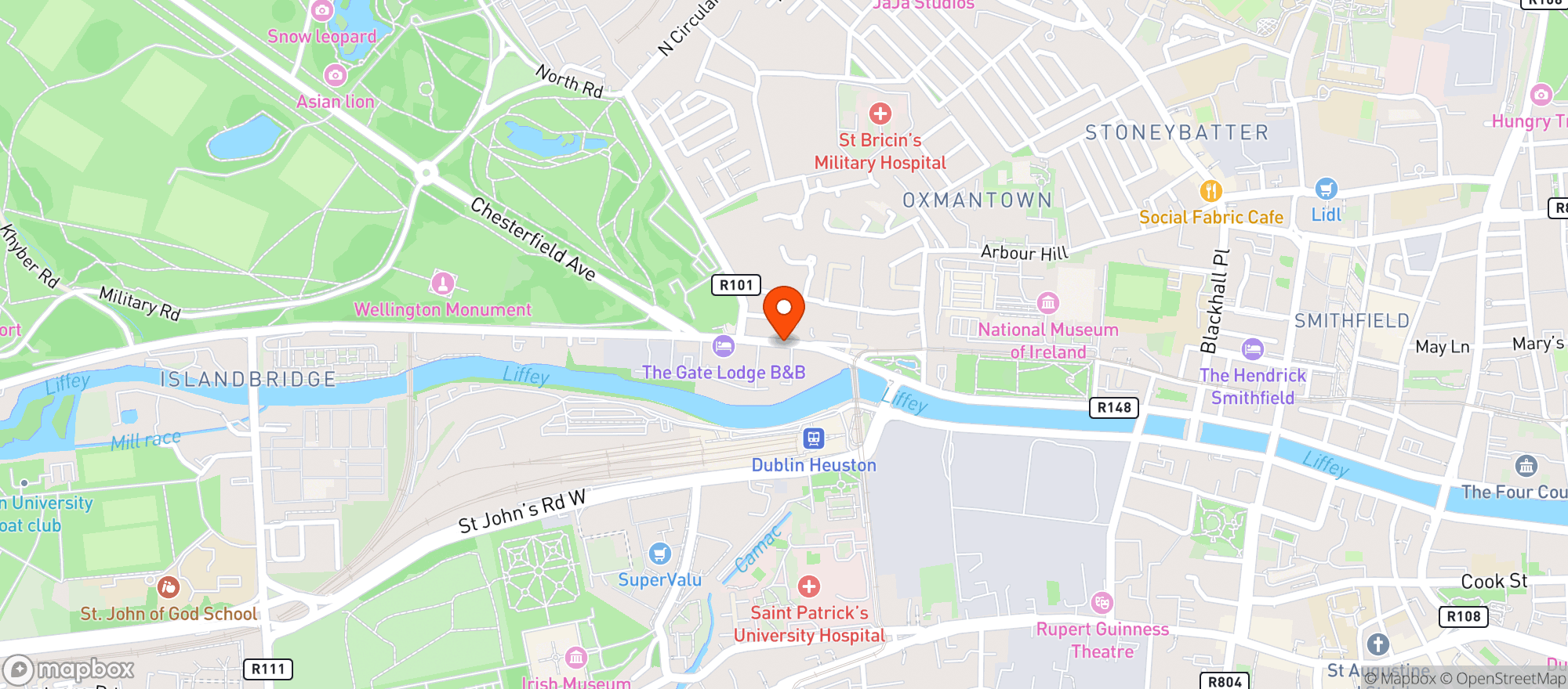Map showing Ryan's