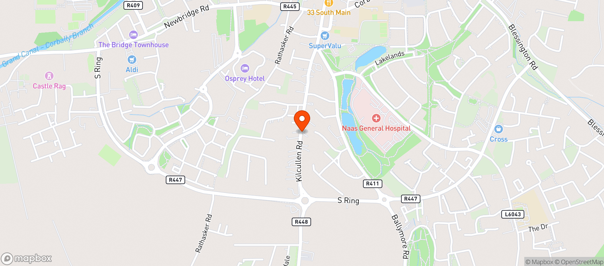 Map showing Swans on the Green