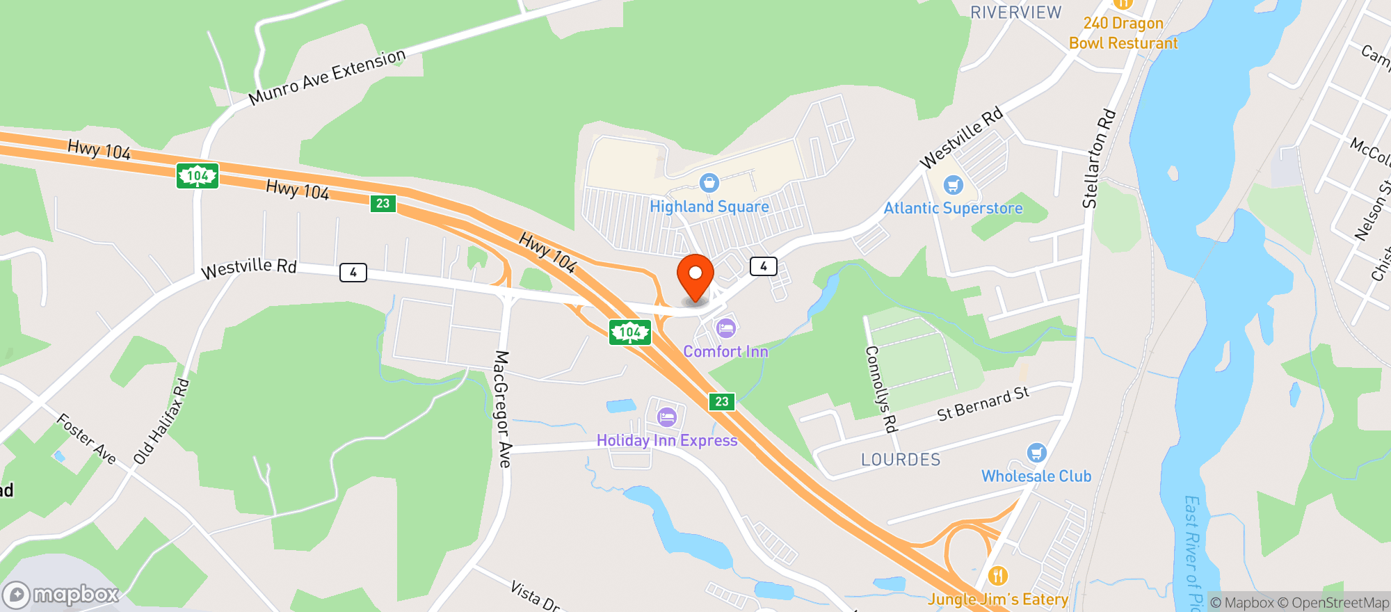Map showing Staples
