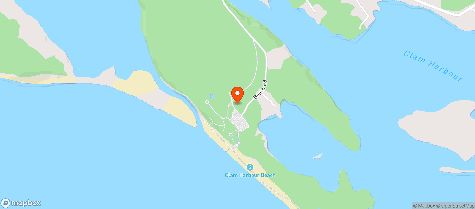 Map showing Clam Harbour Beach