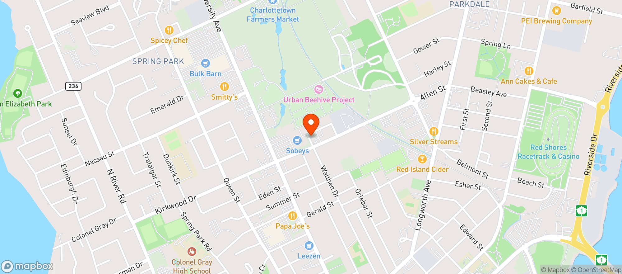 Map showing Upstreet Craft Brewing