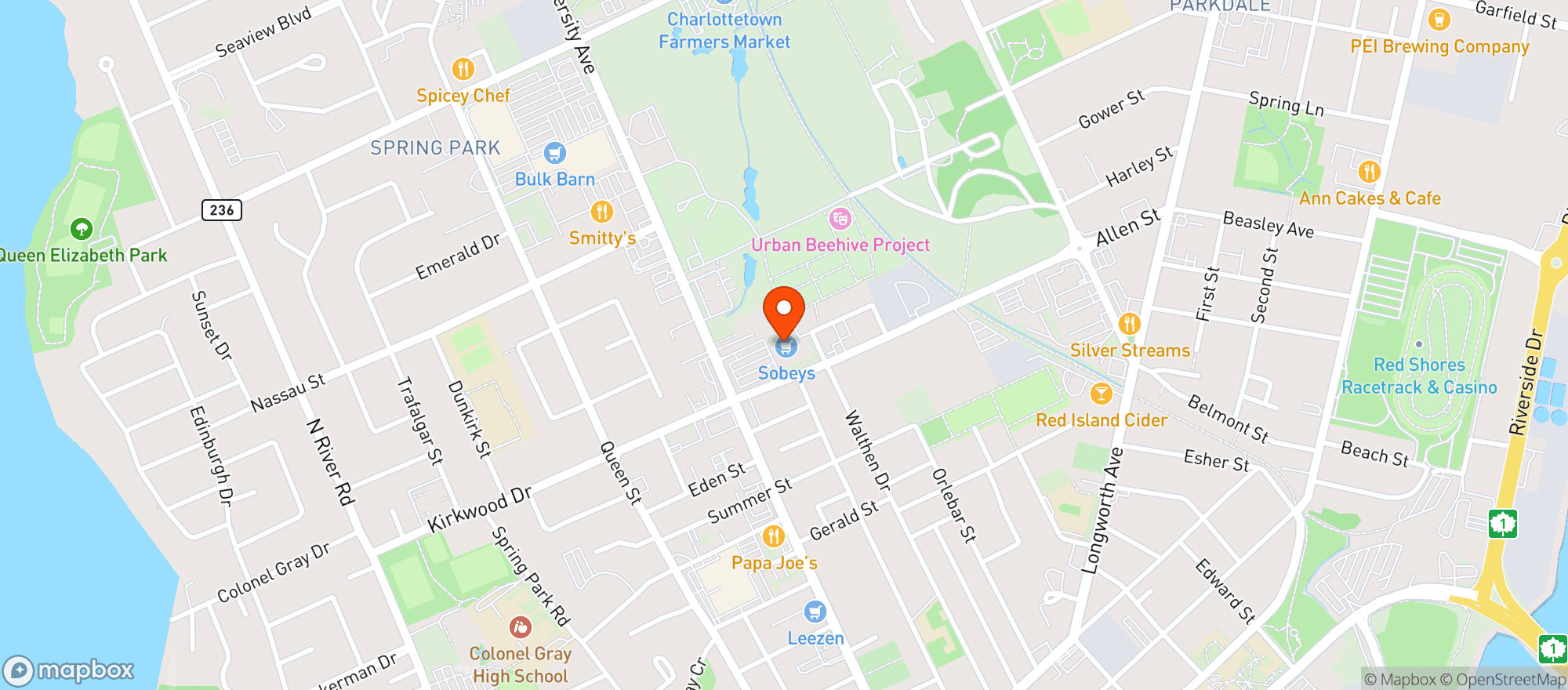Map showing Sobeys 870