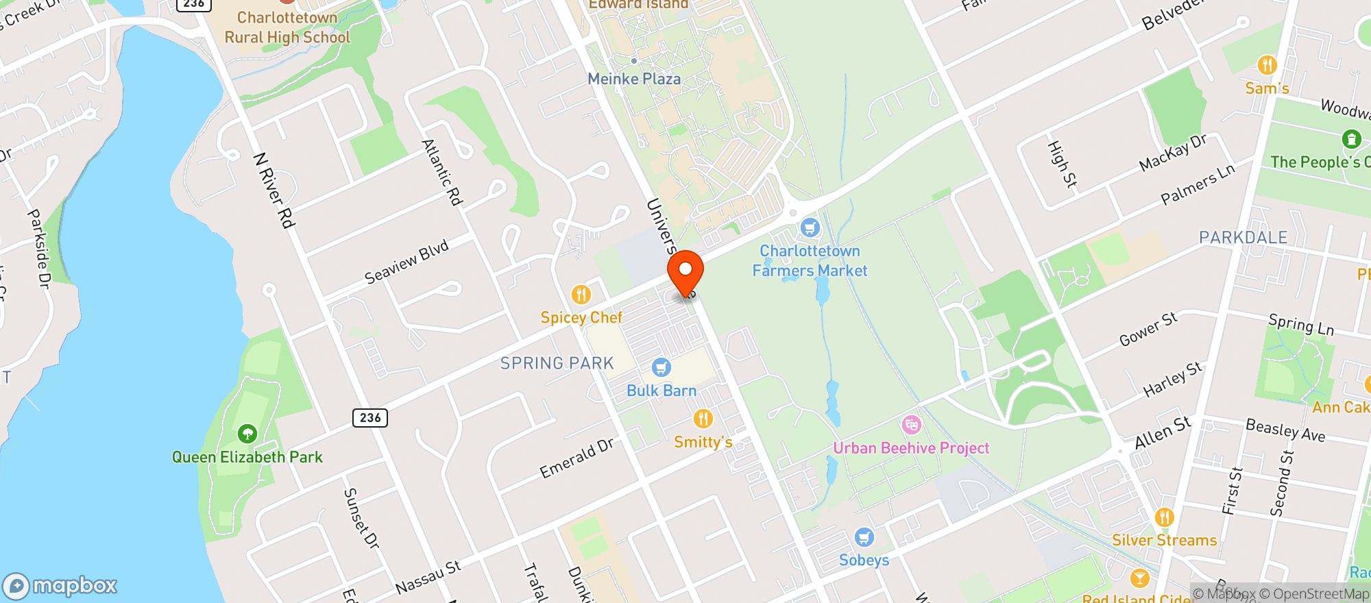 Map showing Atlantic Superstore