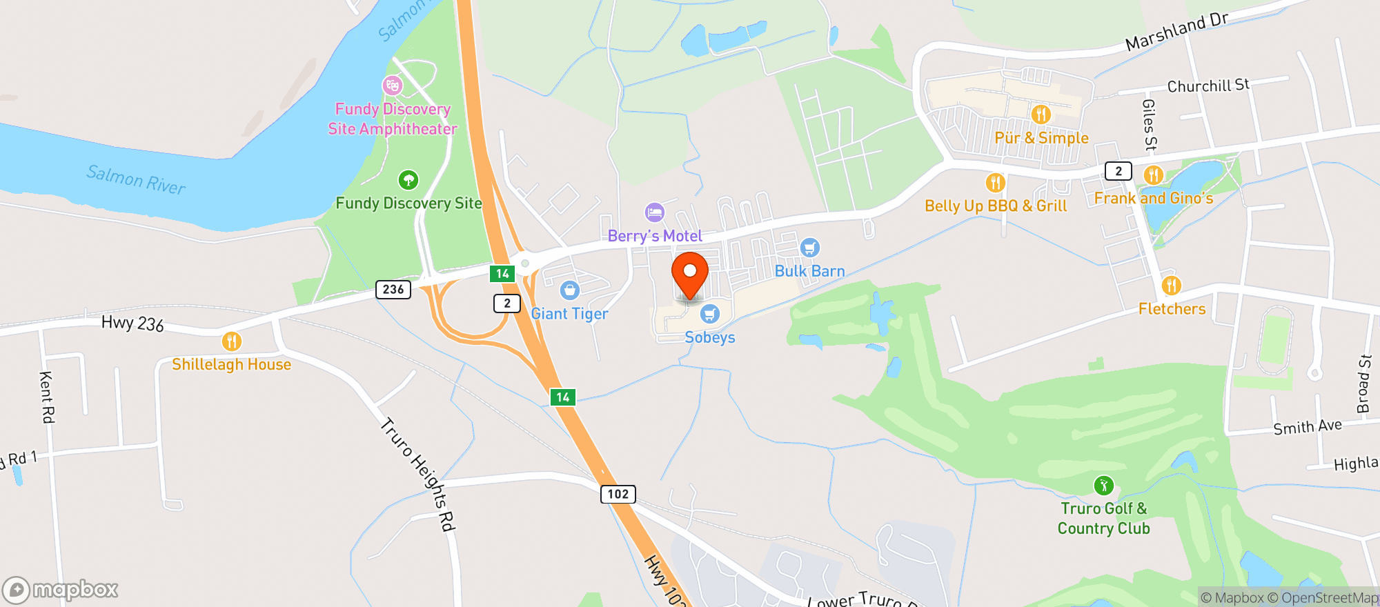 Map showing Staples